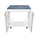 Masca pentru chiuveta cu 2 usi 80 cm Zebra, Alb/MDF Verde cu blat Beton, 80 x 85 x 60 cm